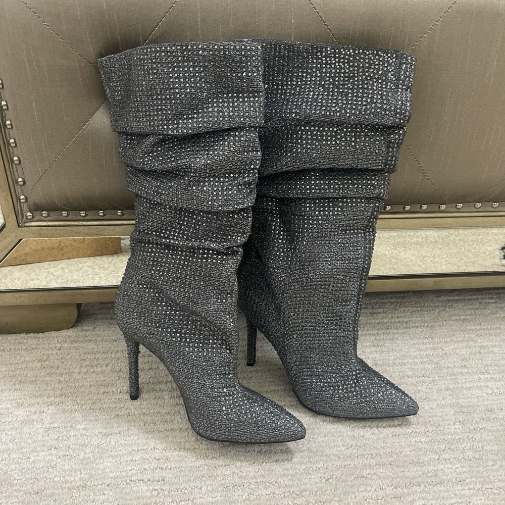 Jessica Simpson Layzer Slouchy Rhinestone Boots Size 7.5 NWT